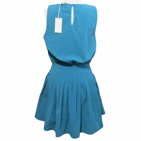 Ramy Brook Blue Adena Mini Dress Womens Size S Cotton Poplin Sample New FLAW - Picture 8 of 14